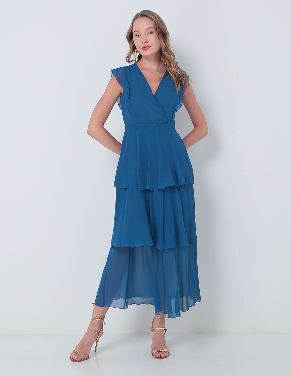 Vestido crop de fiesta escote V