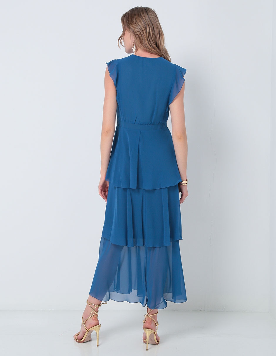 Vestido crop de fiesta escote V