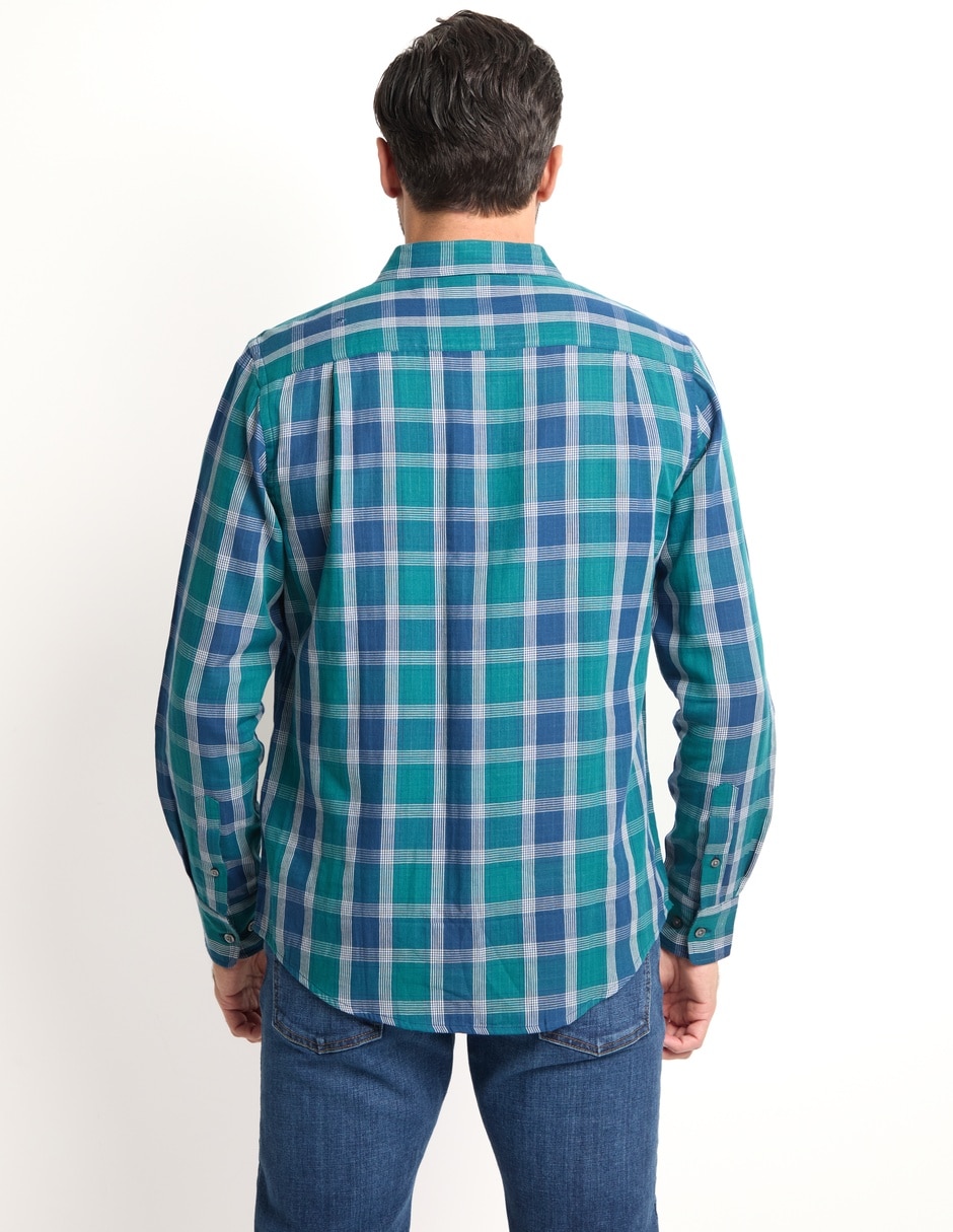 Camisa casual manga larga para hombre 5