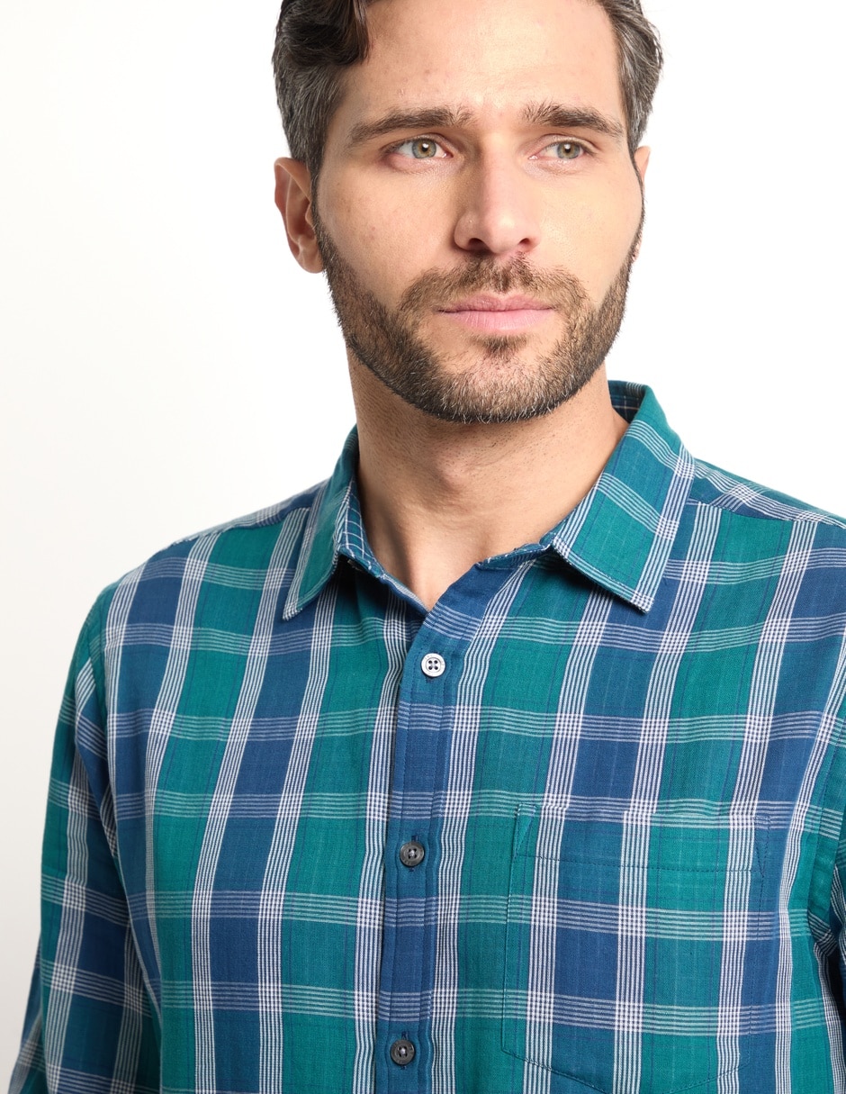 Camisa casual manga larga para hombre 7