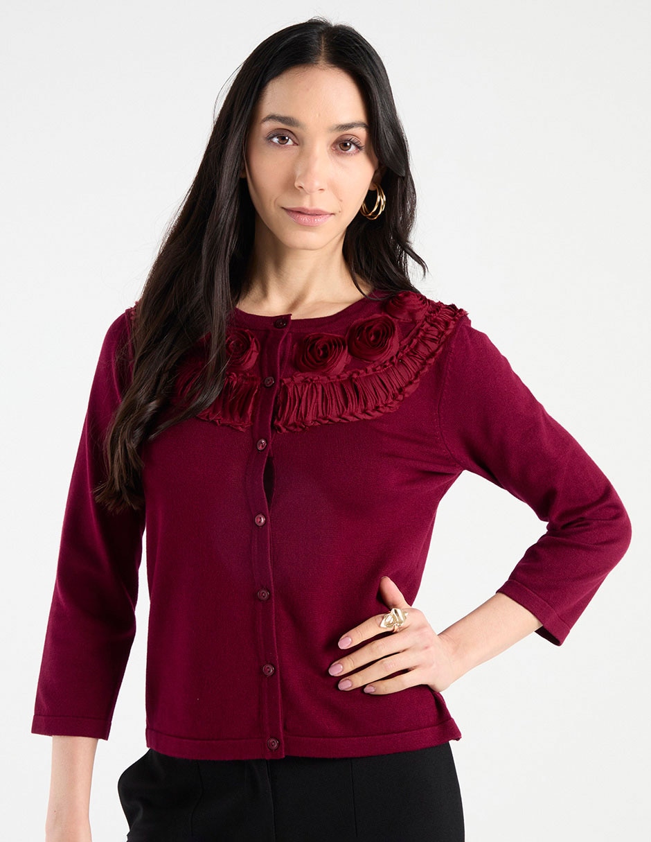 Suéter cuello redondo para mujer 1
