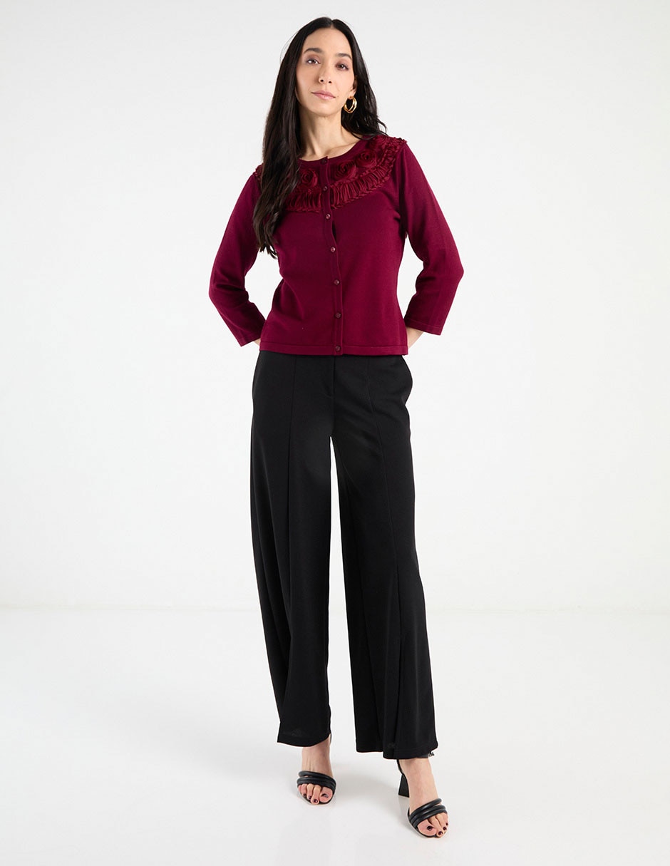 Suéter cuello redondo para mujer 7