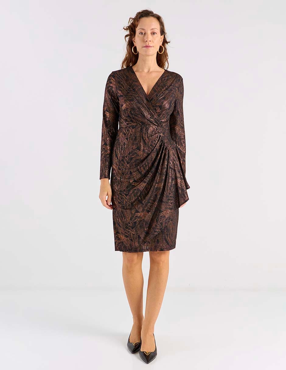 Vestido corto de fiesta London Times escote V