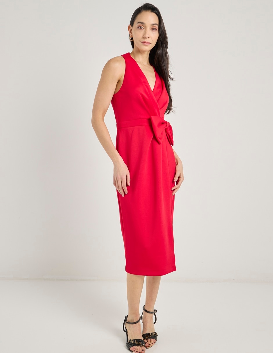 Vestido midi de fiesta escote V Vestido midi de fiesta escote V