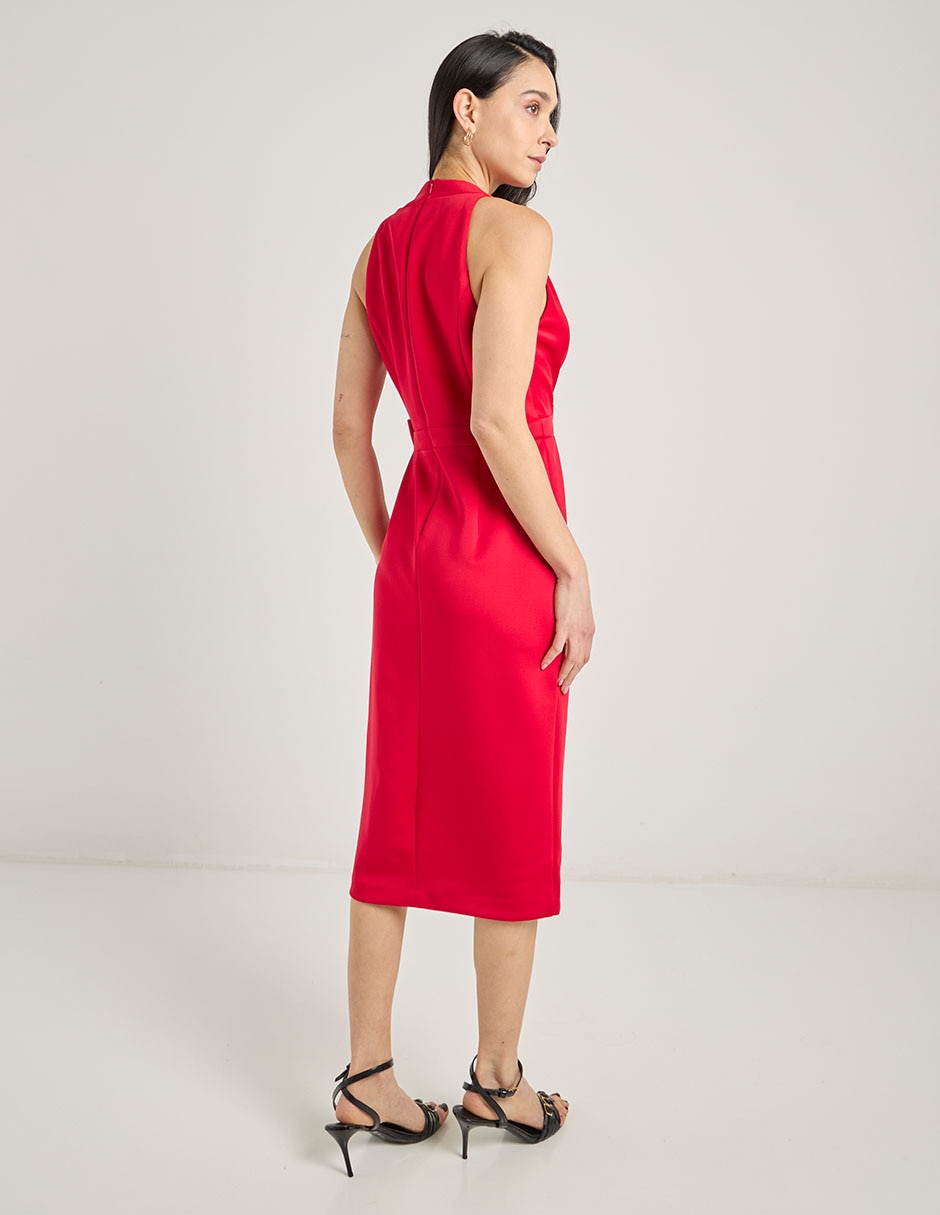 Vestido midi de fiesta escote V 11