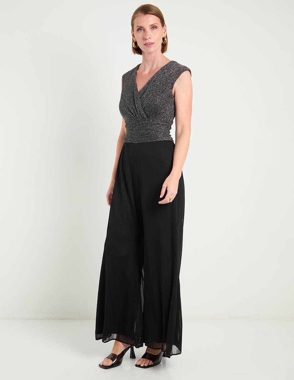Jumpsuit Connected Apparel de fiesta estampado liso para mujer