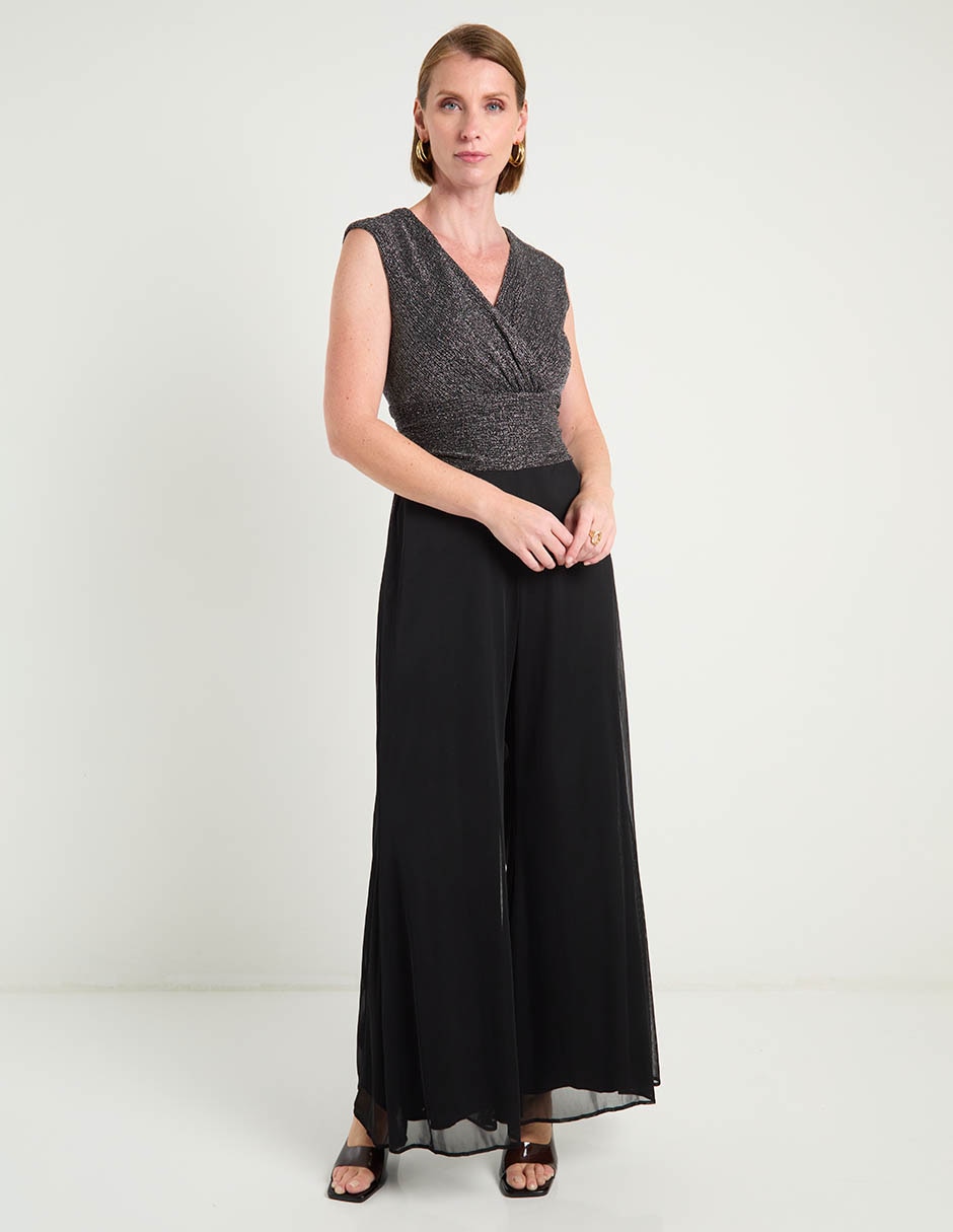 Jumpsuit Connected Apparel de fiesta estampado liso para mujer