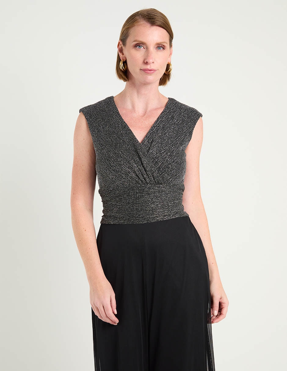Jumpsuit Connected Apparel de fiesta estampado liso para mujer