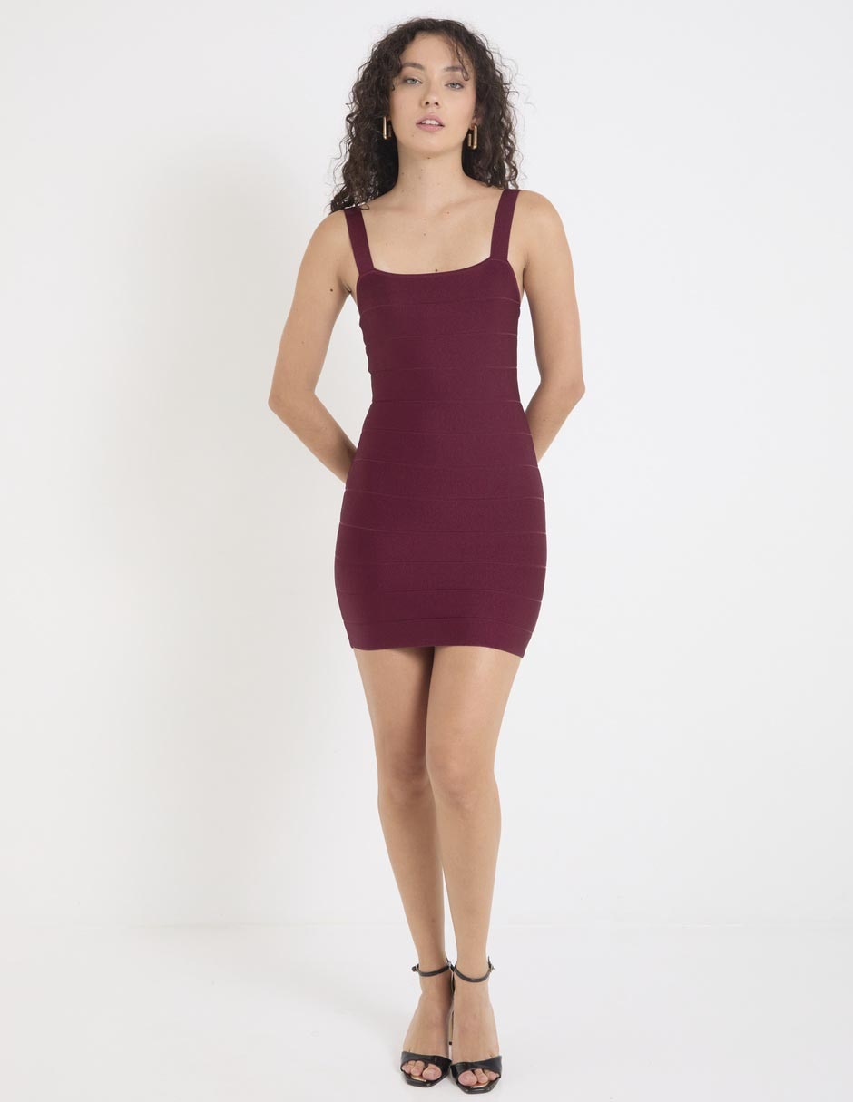 Vestido corto de fiesta escote Cuadrado Vestido corto de fiesta escote Cuadrado