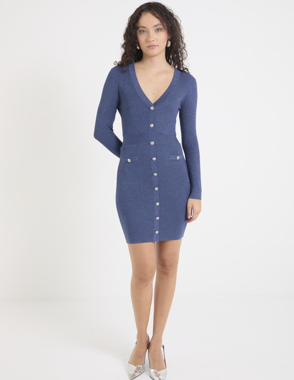 Vestido corto de fiesta Guess escote V
