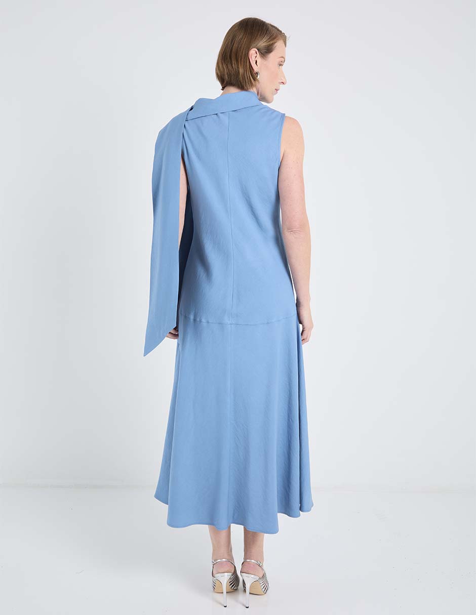 Vestido crop formal Lorenza Blau para mujer
