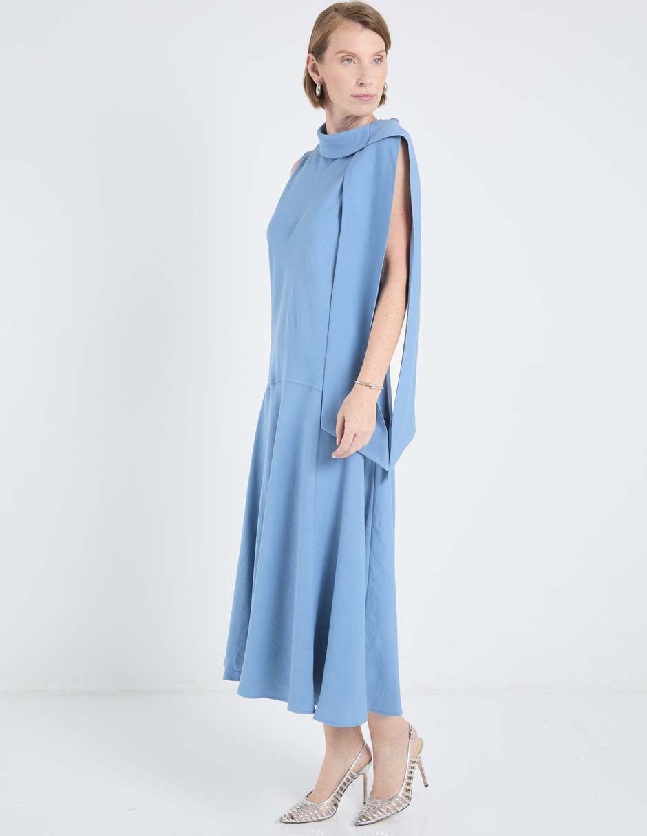 Vestido crop formal Lorenza Blau para mujer