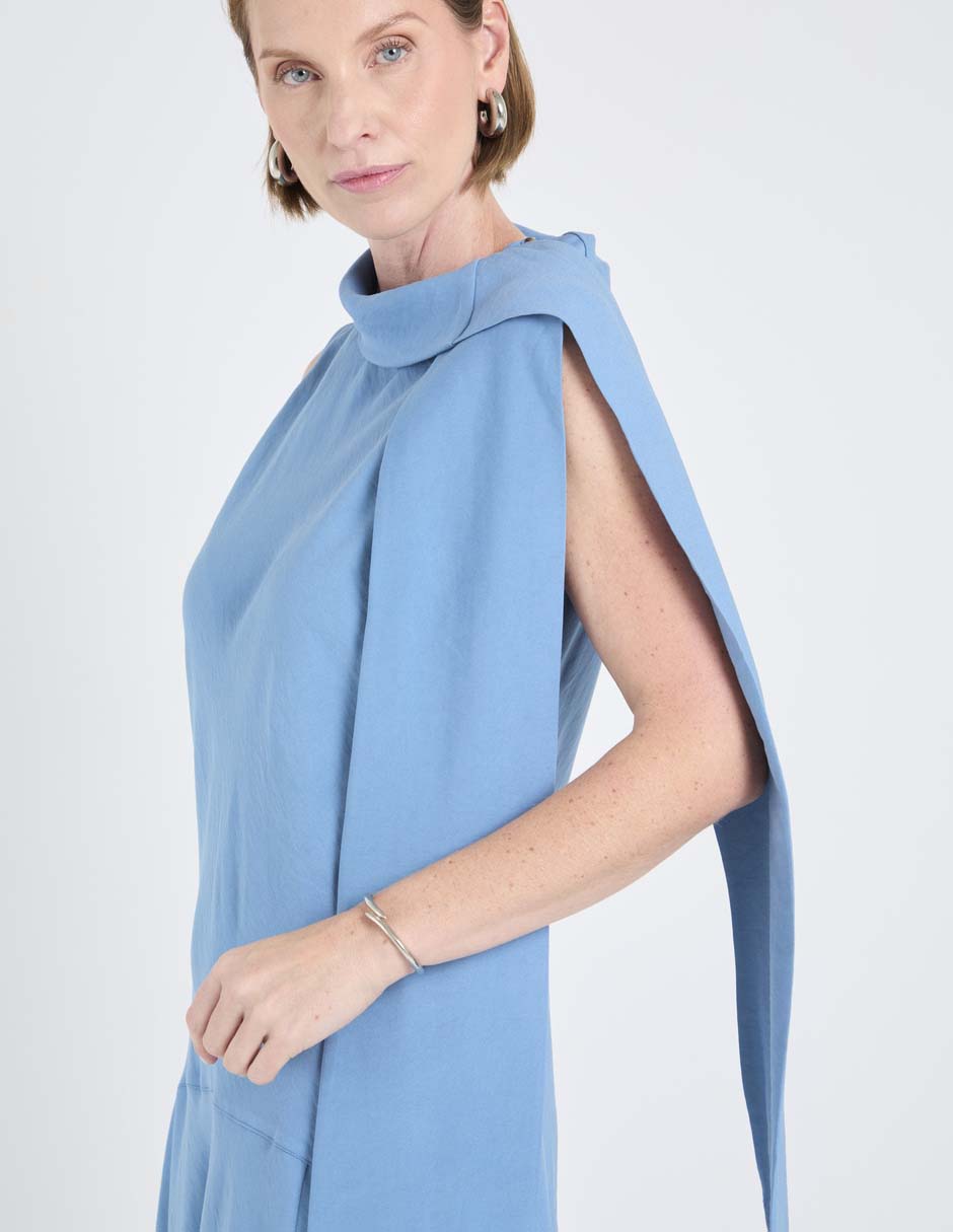 Vestido crop formal Lorenza Blau para mujer