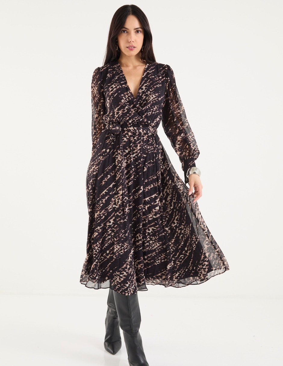 Vestido midi de fiesta escote V 6