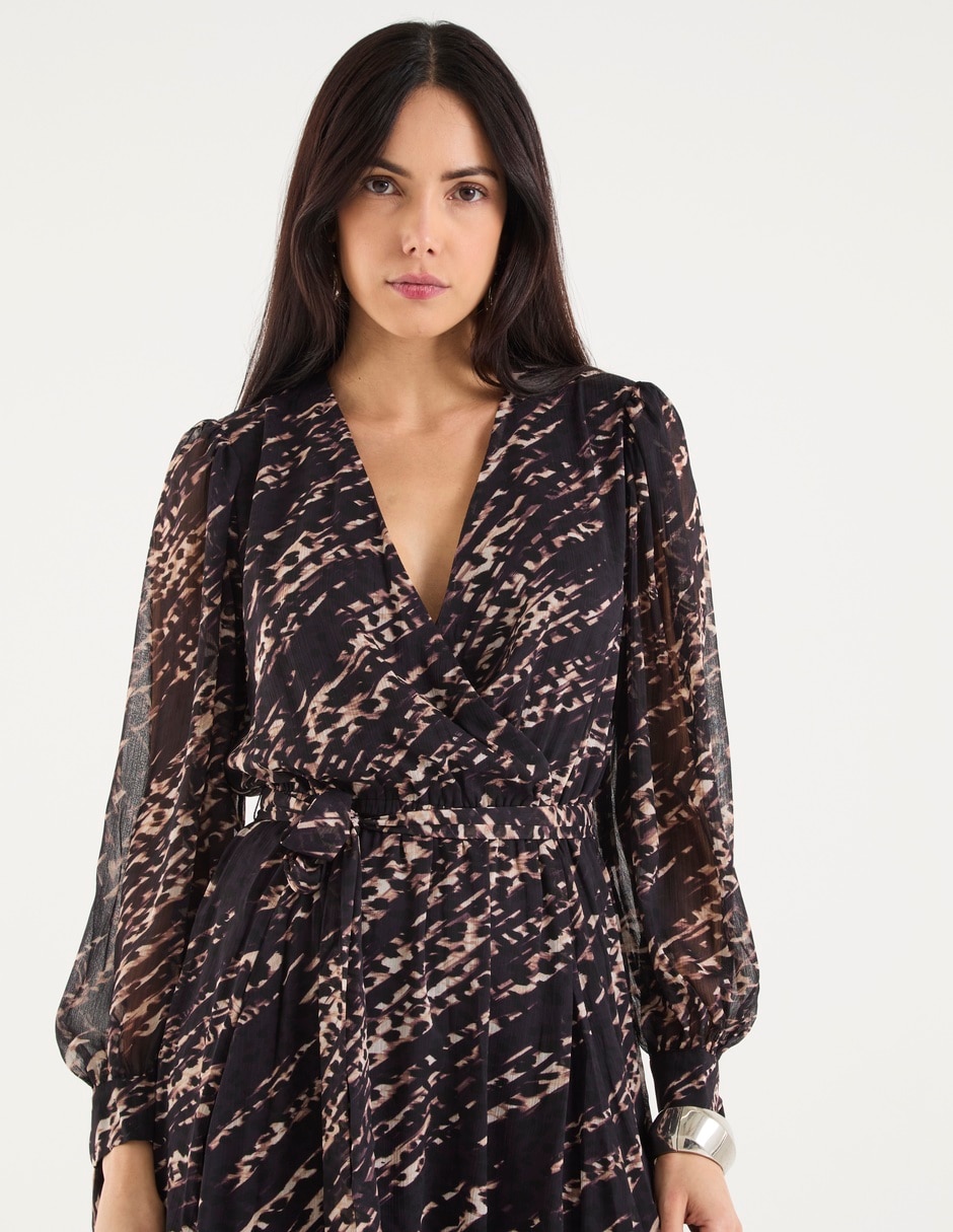 Vestido midi de fiesta escote V 7
