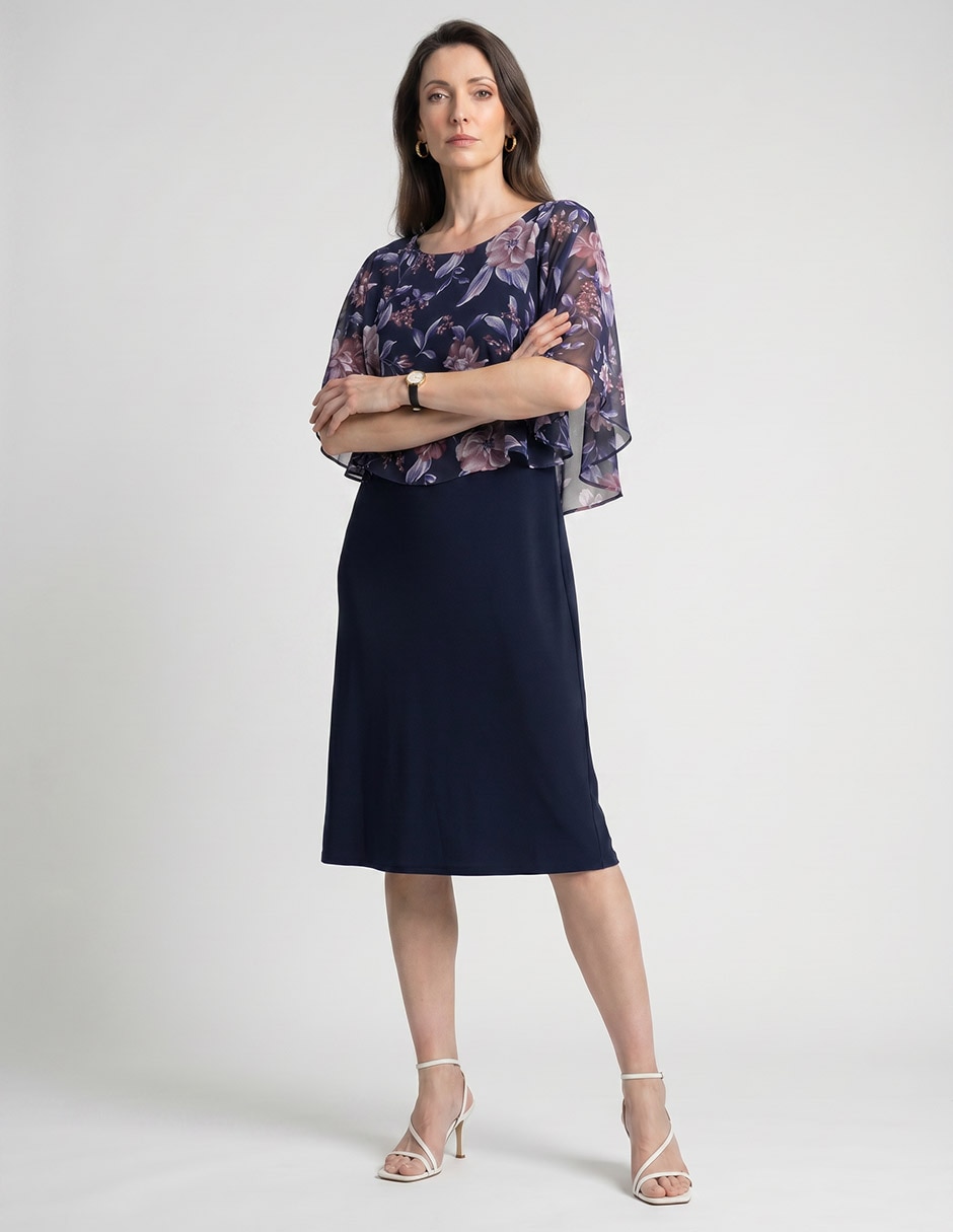 Vestido 3/4 de fiesta connected apparel para mujer 3