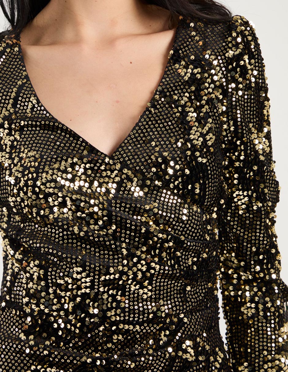 Vestido corto de fiesta escote V 3