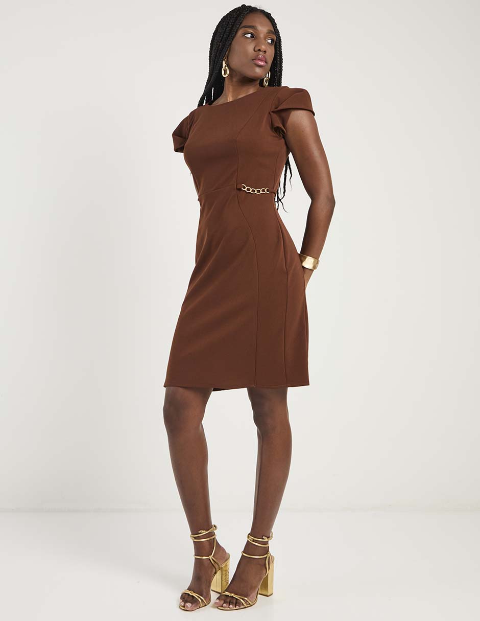 Vestido arriba rodilla formal para mujer 5