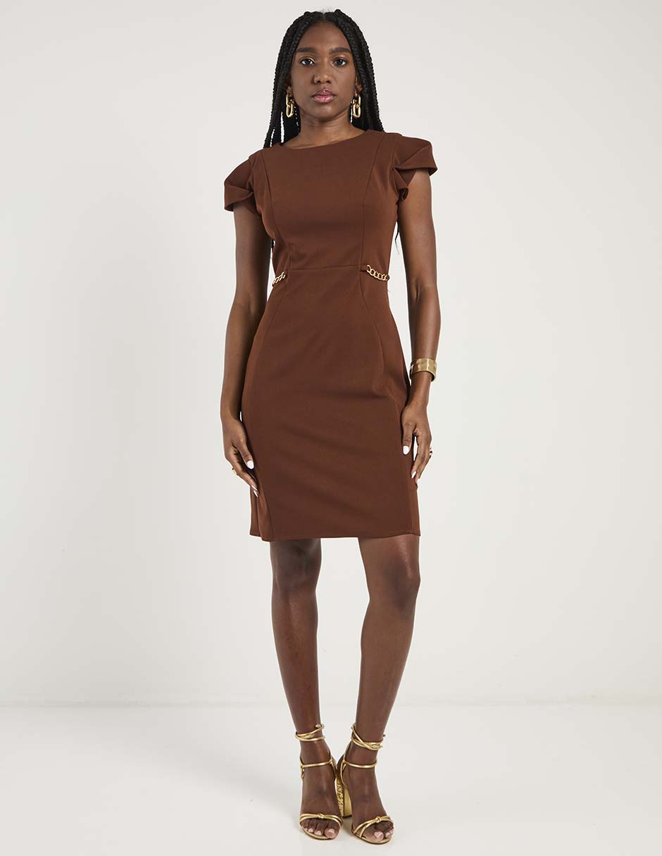 Vestido arriba rodilla formal para mujer 4