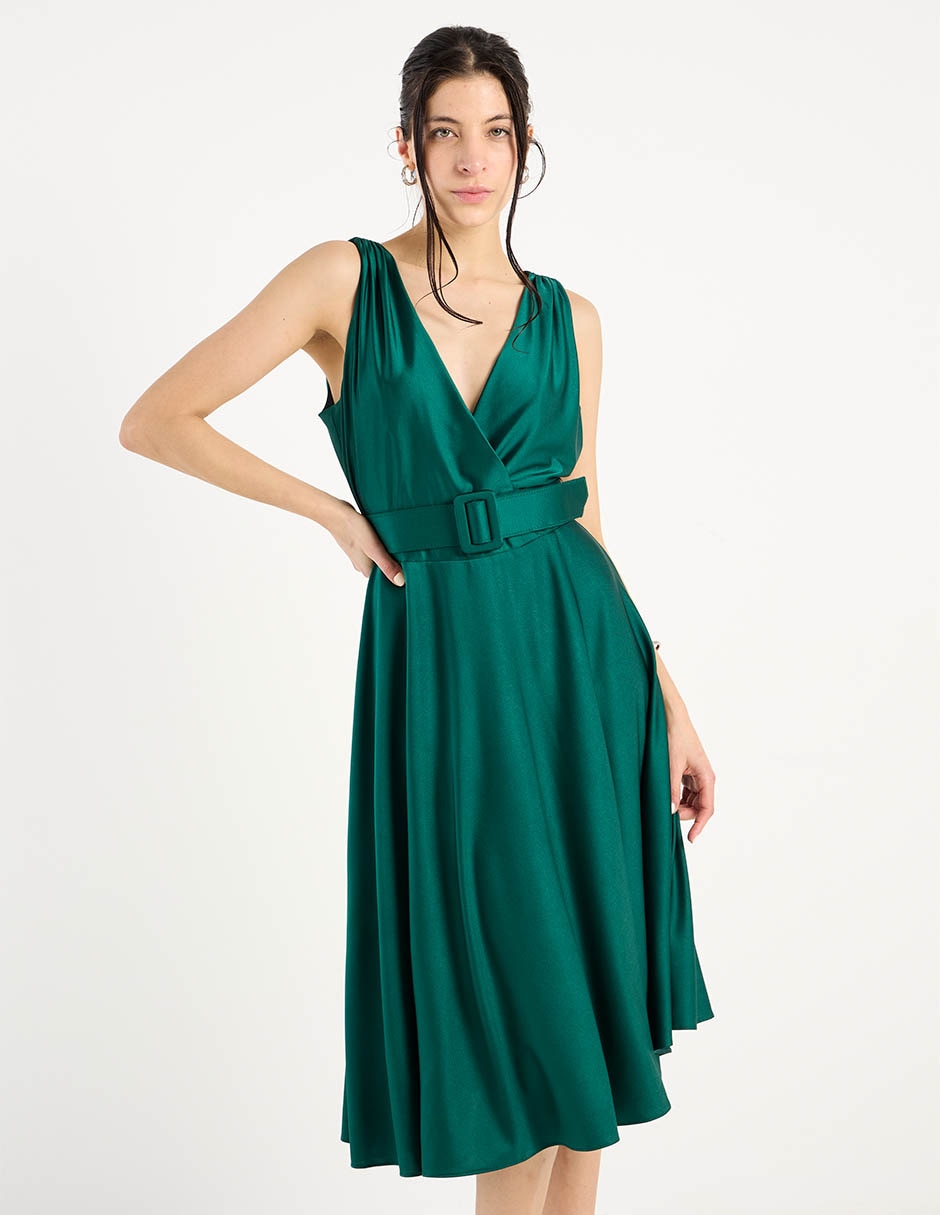 Vestido 3/4 de fiesta escote V 1