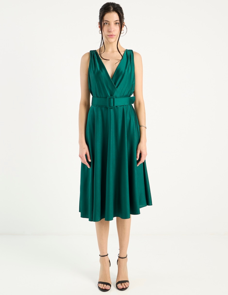 Vestido 3/4 de fiesta escote V 7