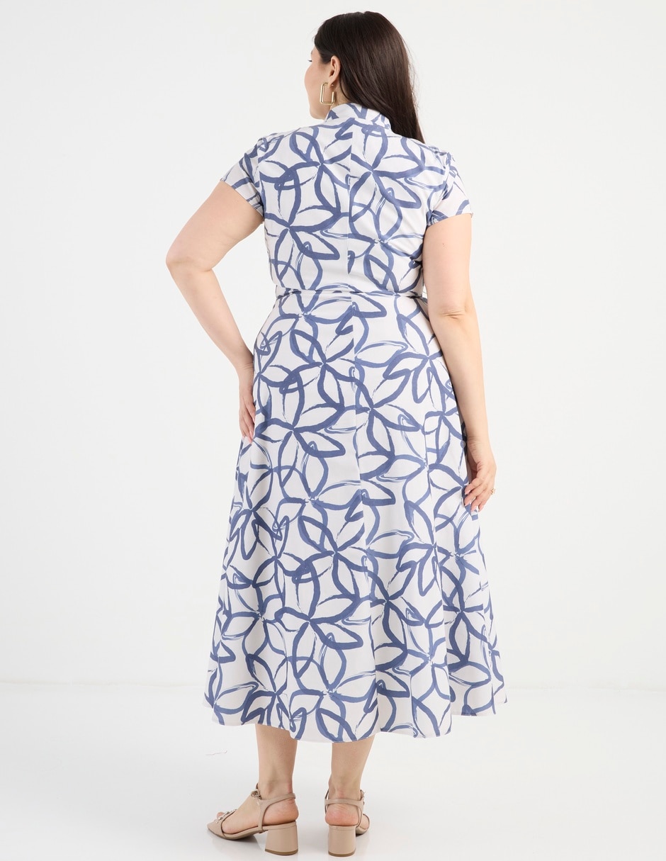 Vestido midi casual escote V 11