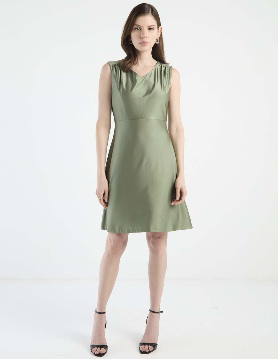 Vestido arriba de la rodilla de fiesta escote v 2