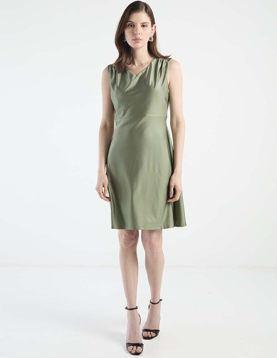 Vestido arriba de la rodilla de fiesta escote v 3