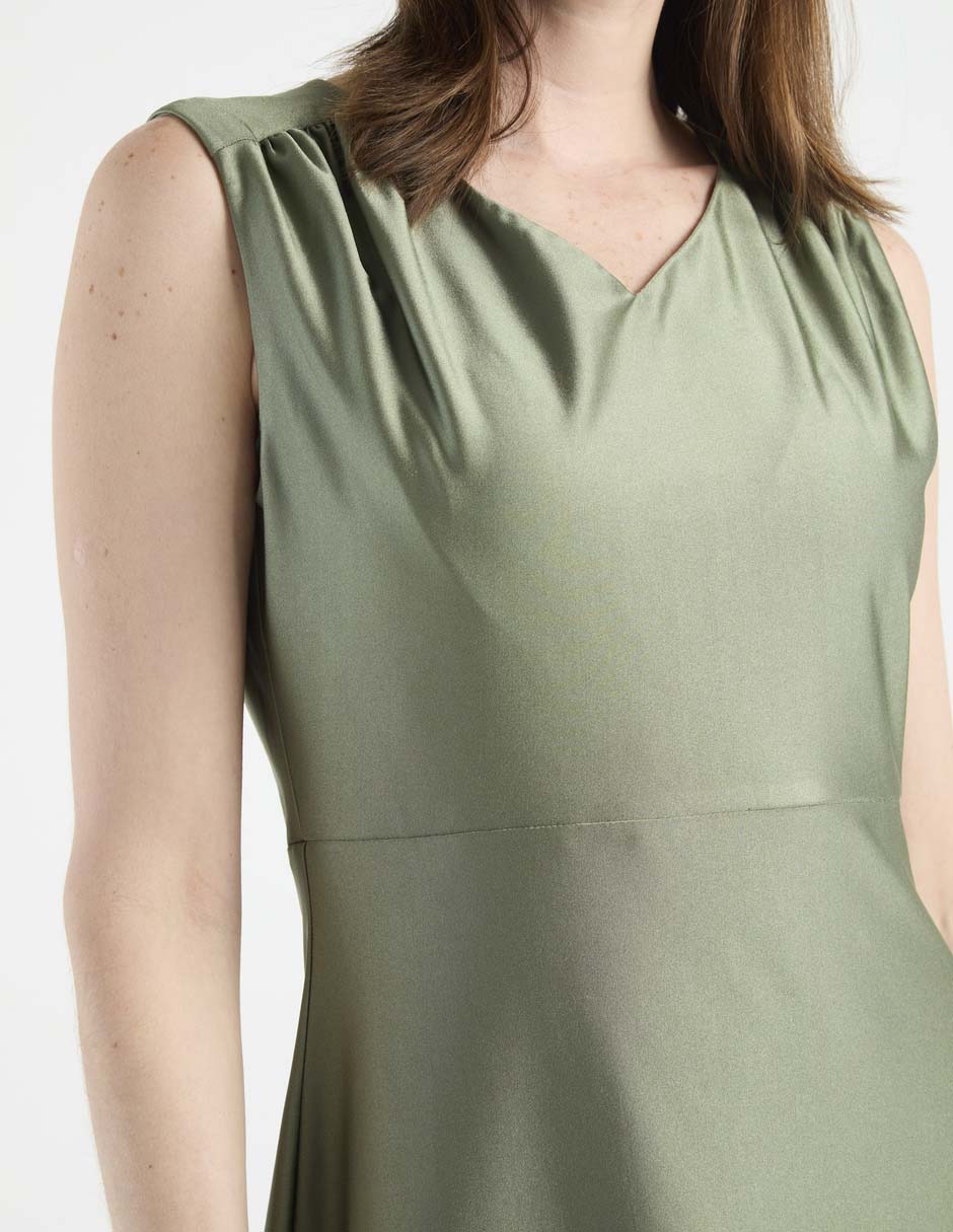 Vestido arriba de la rodilla de fiesta escote v 5
