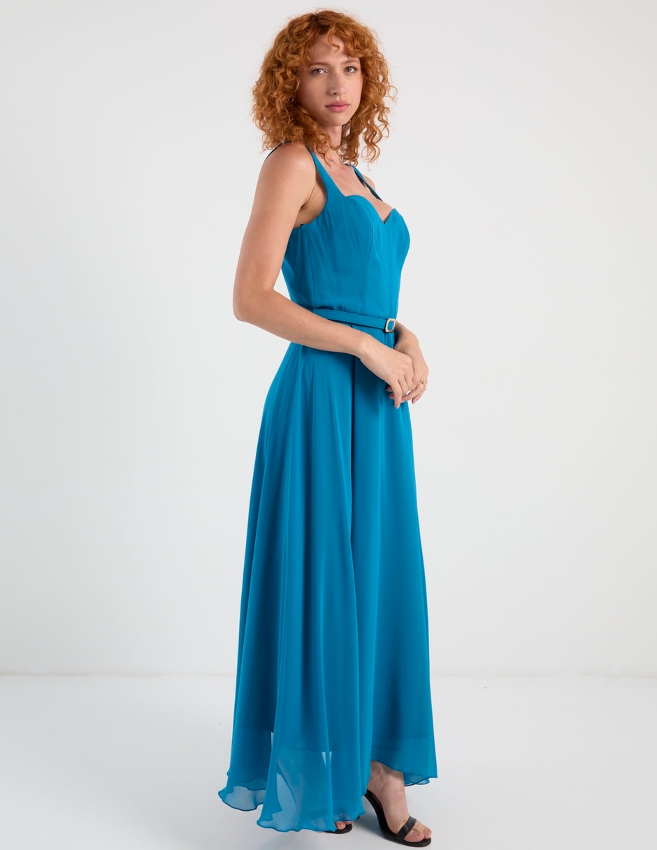 Vestido largo de fiesta escote corazón 8