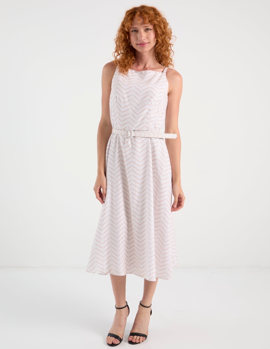Vestido midi casual escote cuadrado 1