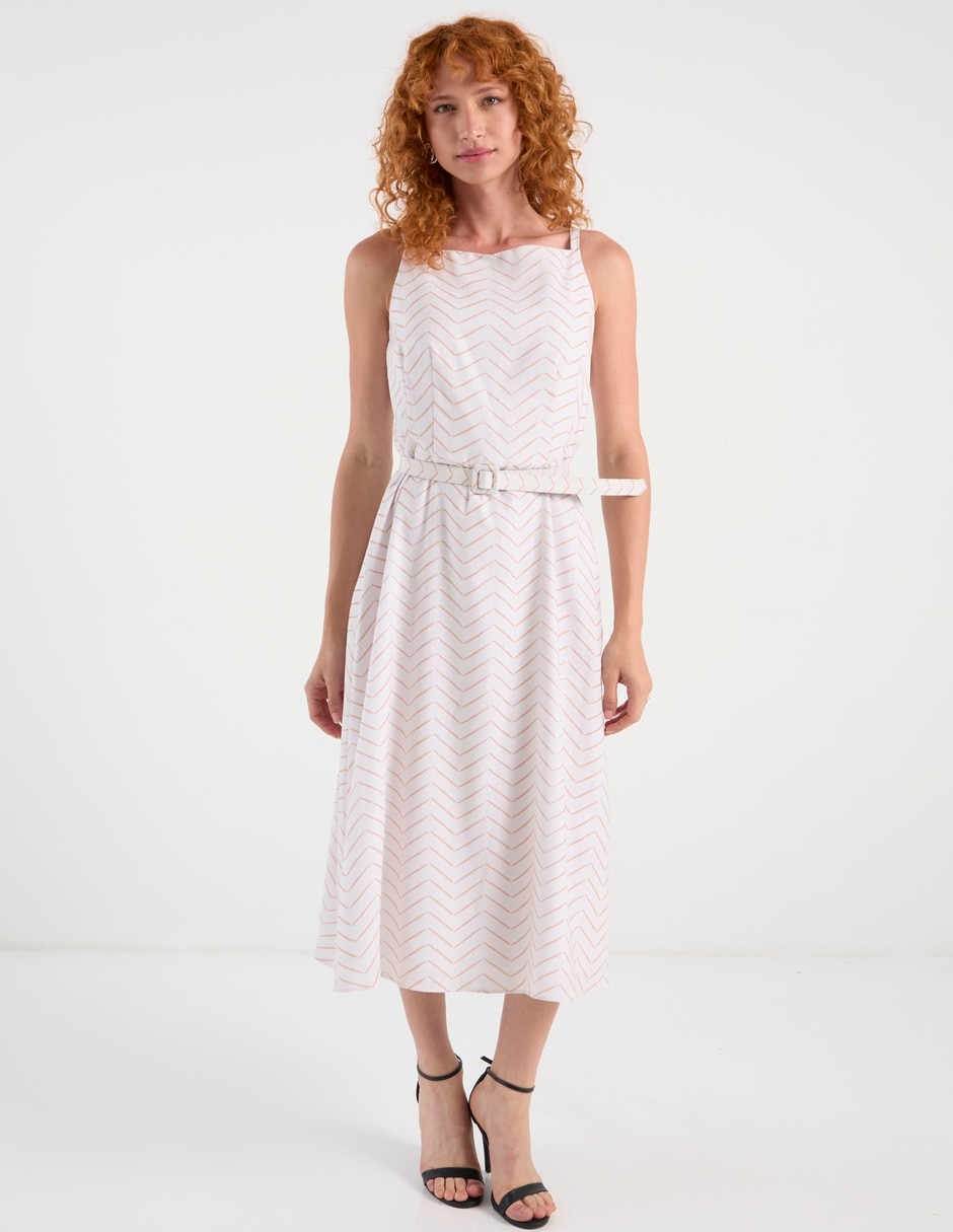 Vestido midi casual escote cuadrado 7
