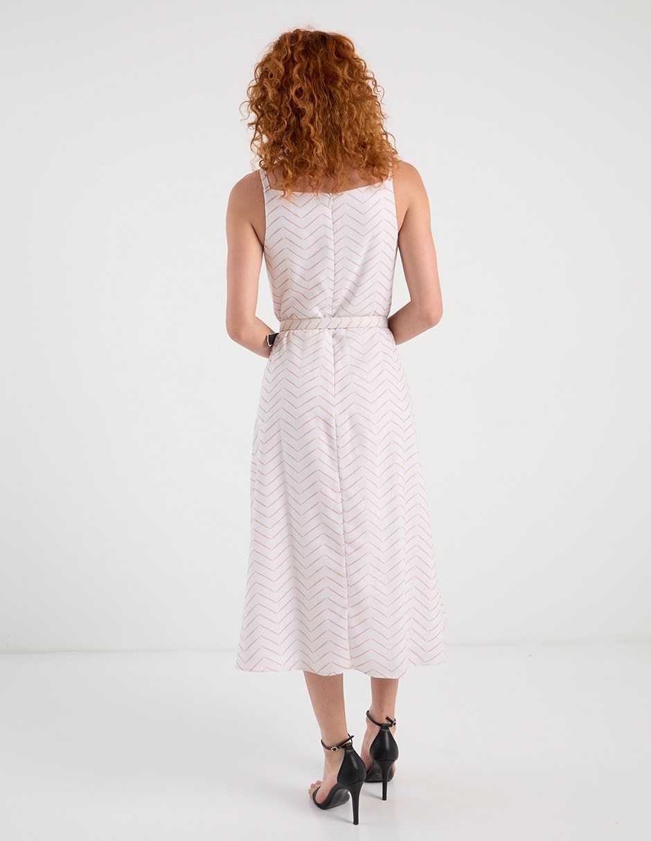 Vestido midi casual escote cuadrado 11