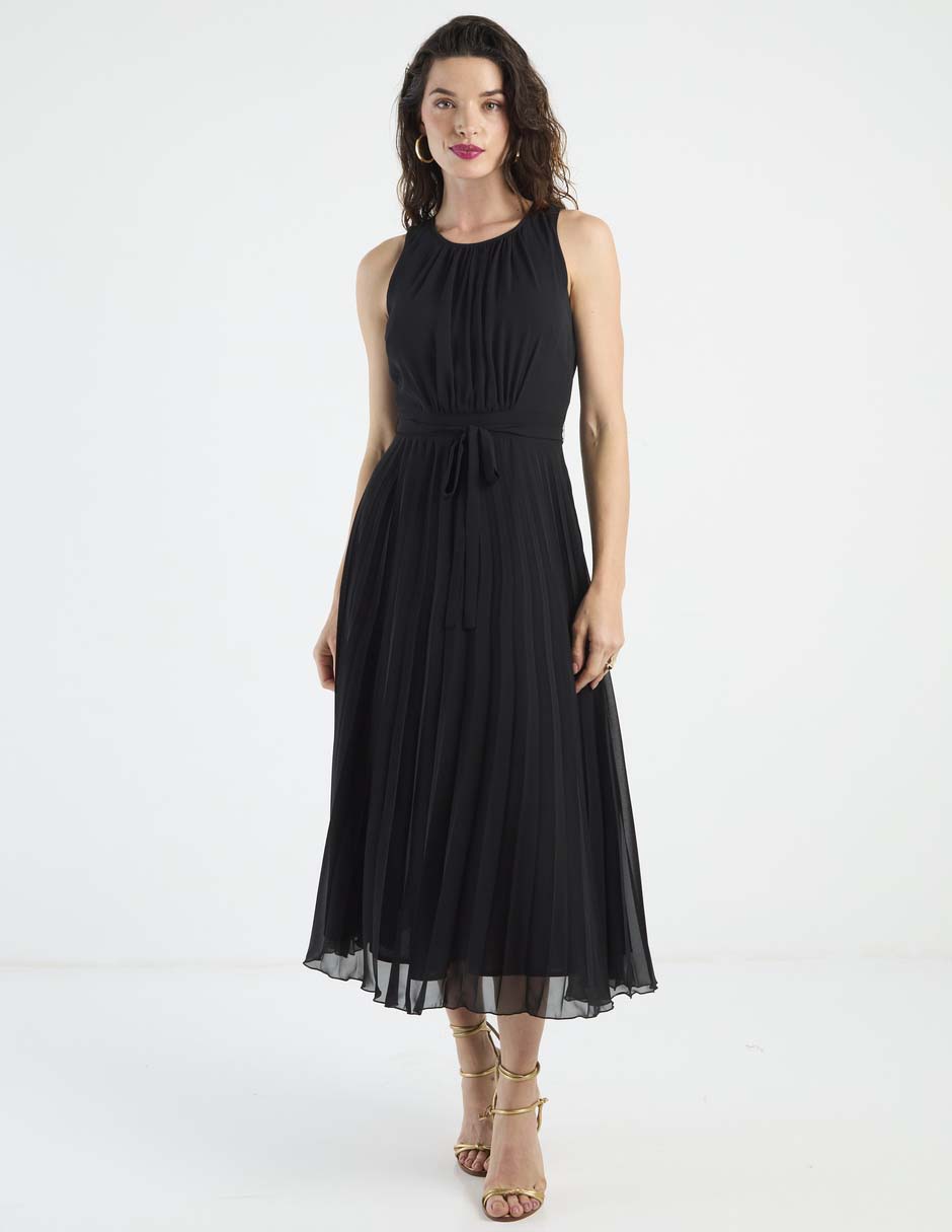 Vestido midi de fiesta escote redondo Vestido midi de fiesta escote redondo