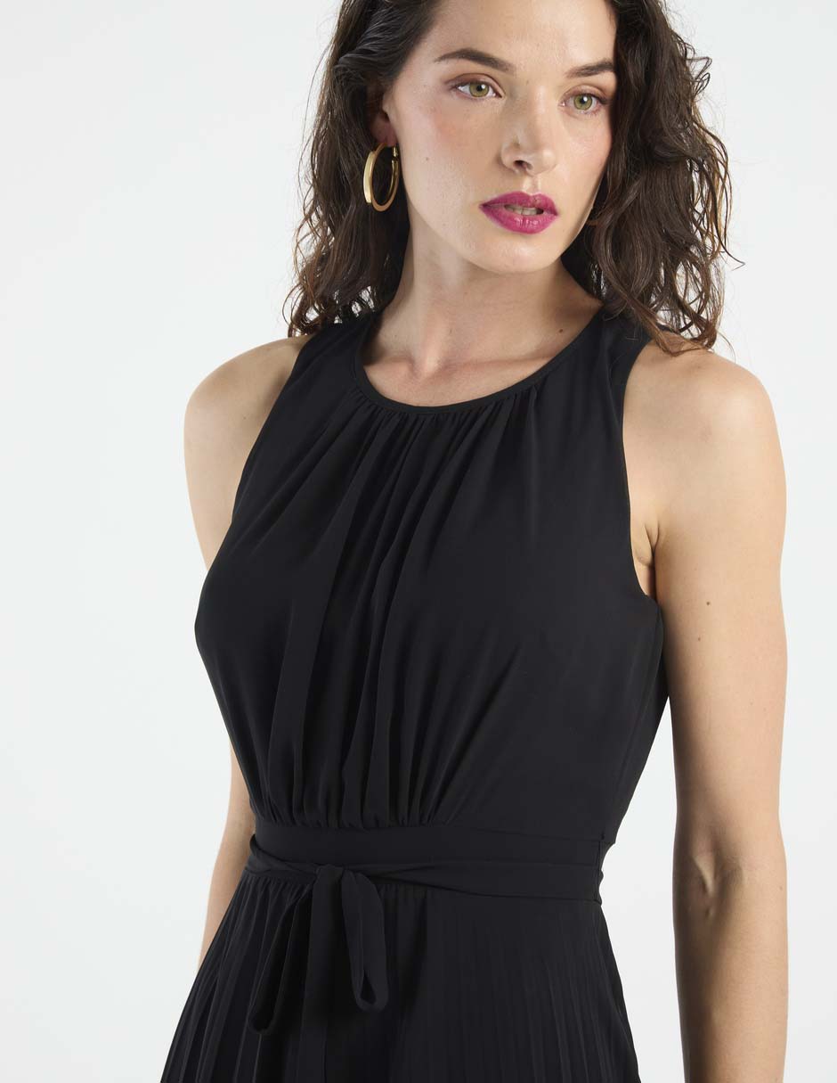 Vestido midi de fiesta escote redondo 4