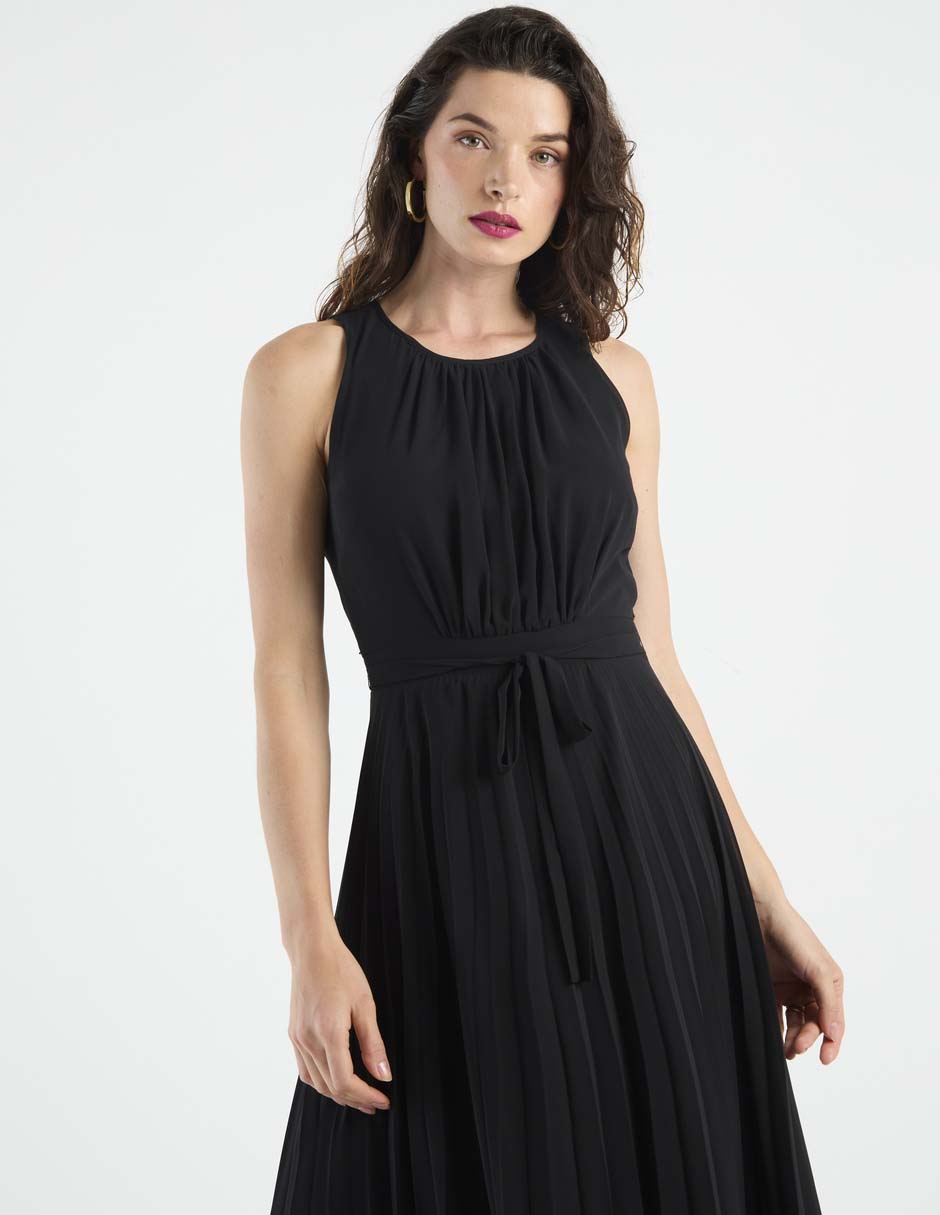 Vestido midi de fiesta escote redondo 5