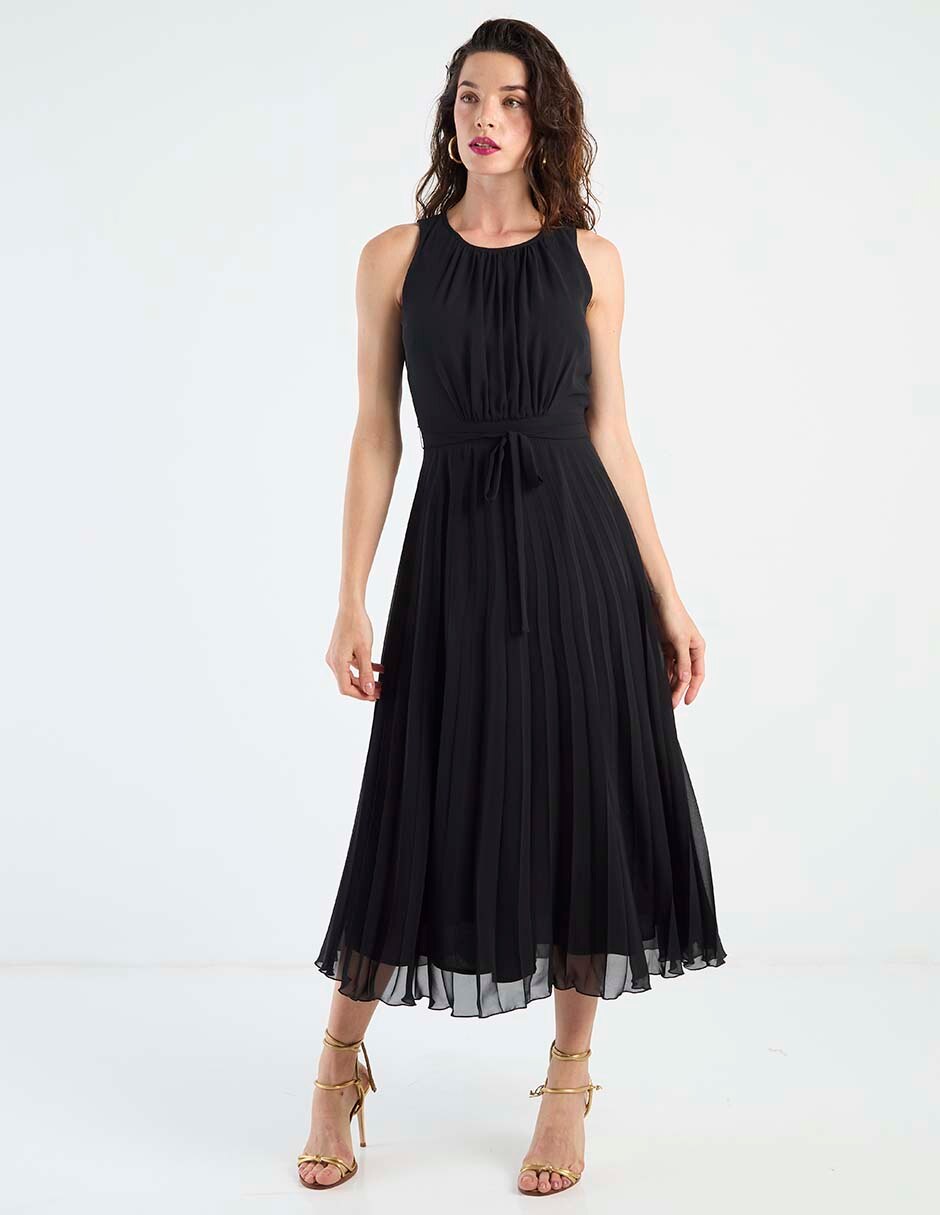 Vestido midi de fiesta Rue de la Paix escote redondo