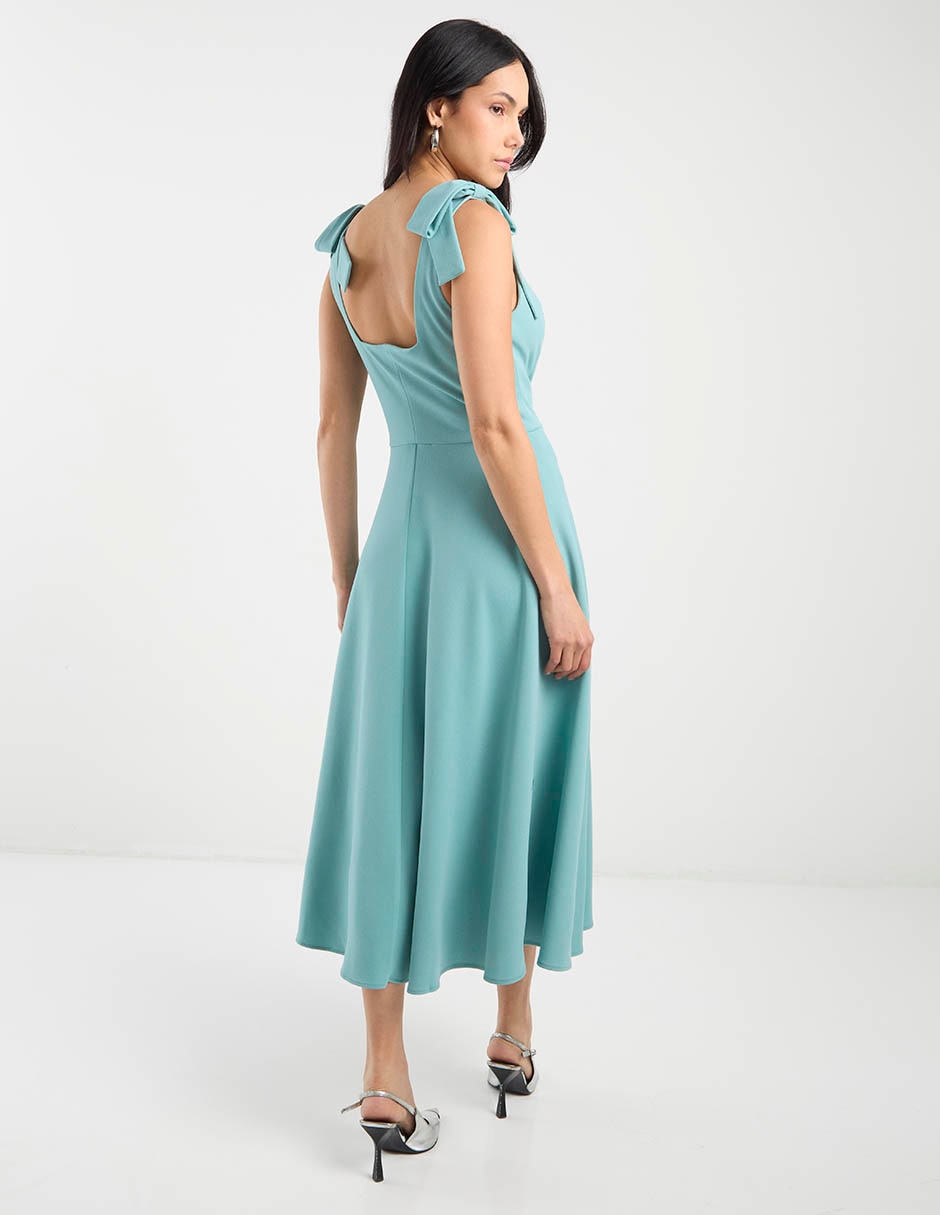 Vestido midi de fiesta espalda abierta 11