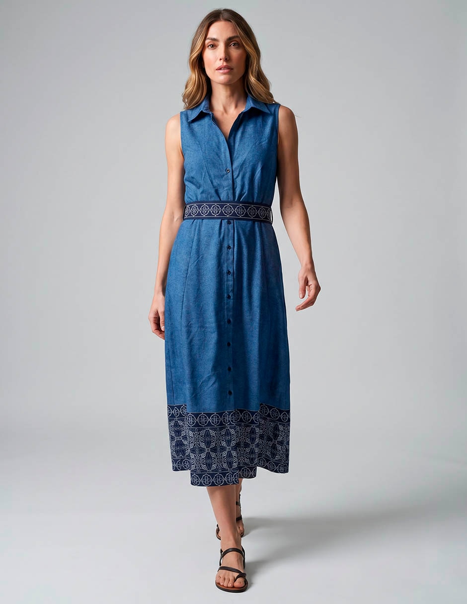 Vestido midi casual sandra darren para mujer Vestido midi casual sandra darren para mujer