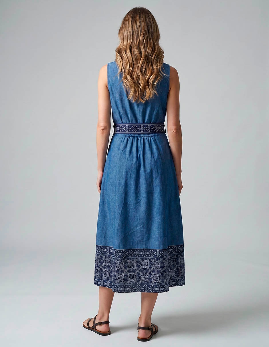 Vestido midi casual sandra darren para mujer 2