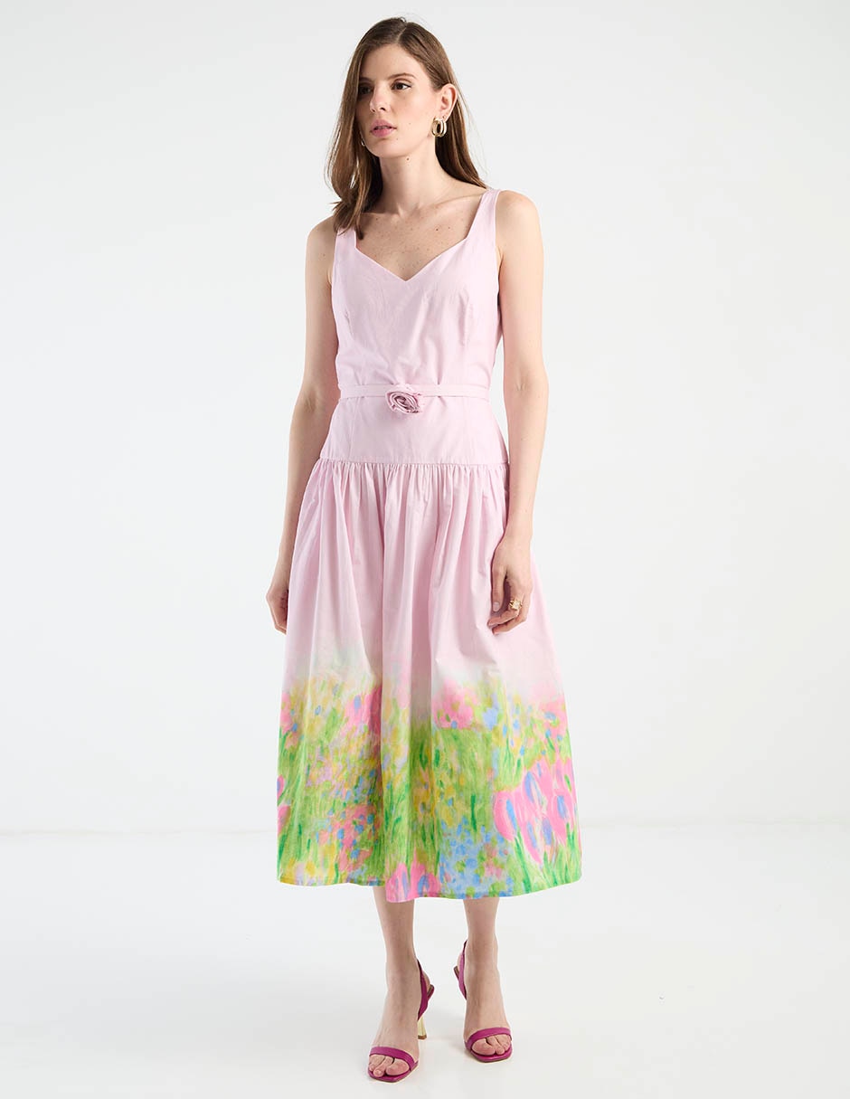 Vestido midi casual karl lagerfeld paris para mujer