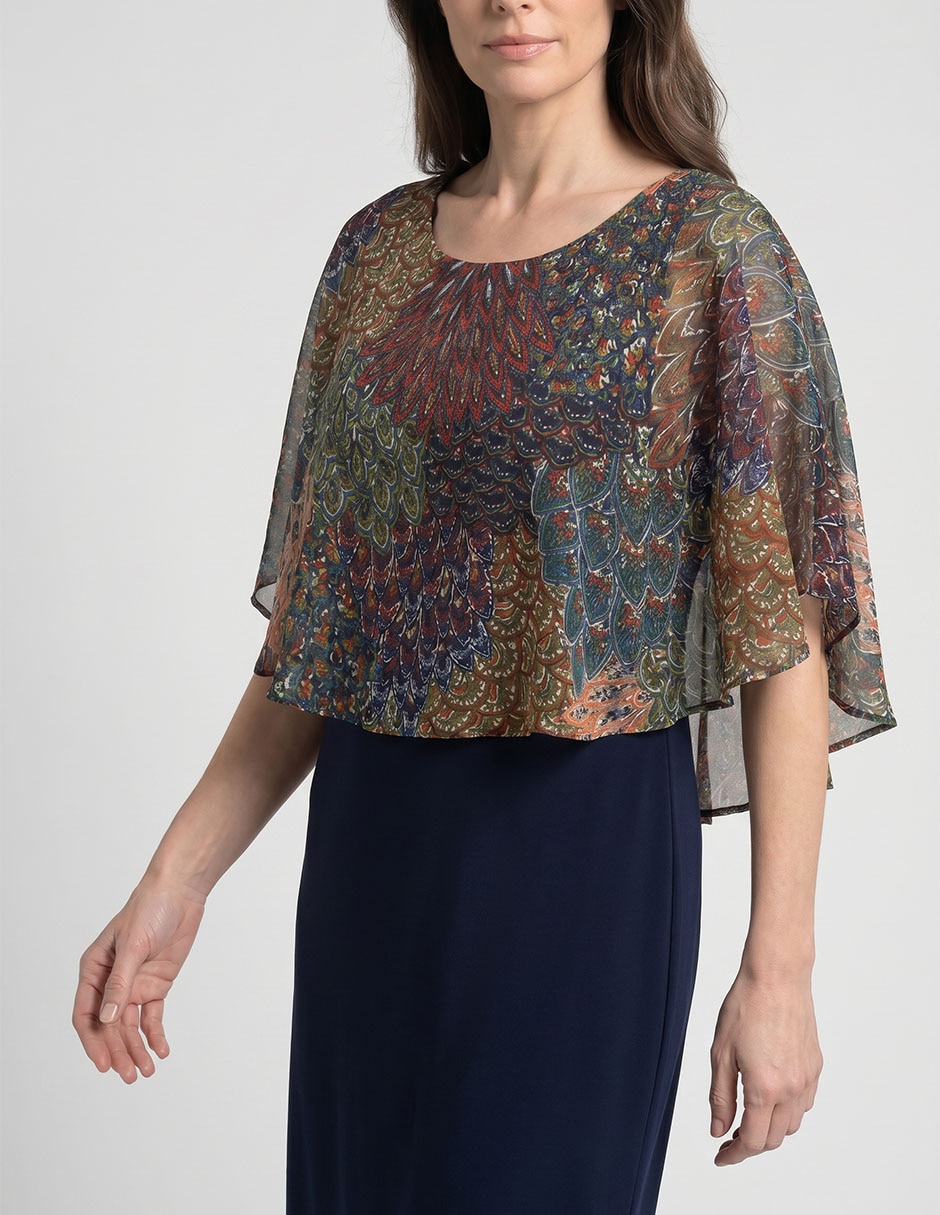 Vestido a la rodilla de fiesta con cuello para mujer 3