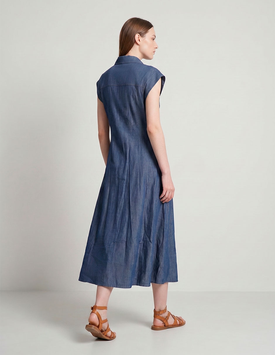 Vestido abajo de la rodilla casual para mujer 2