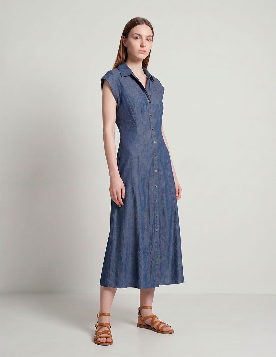 Vestido abajo de la rodilla casual para mujer 3