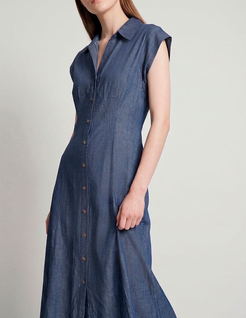 Vestido abajo de la rodilla casual para mujer 4