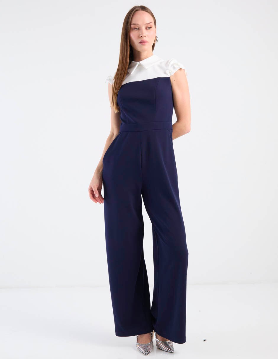 Jumpsuit formal estampado bloques de color para mujer