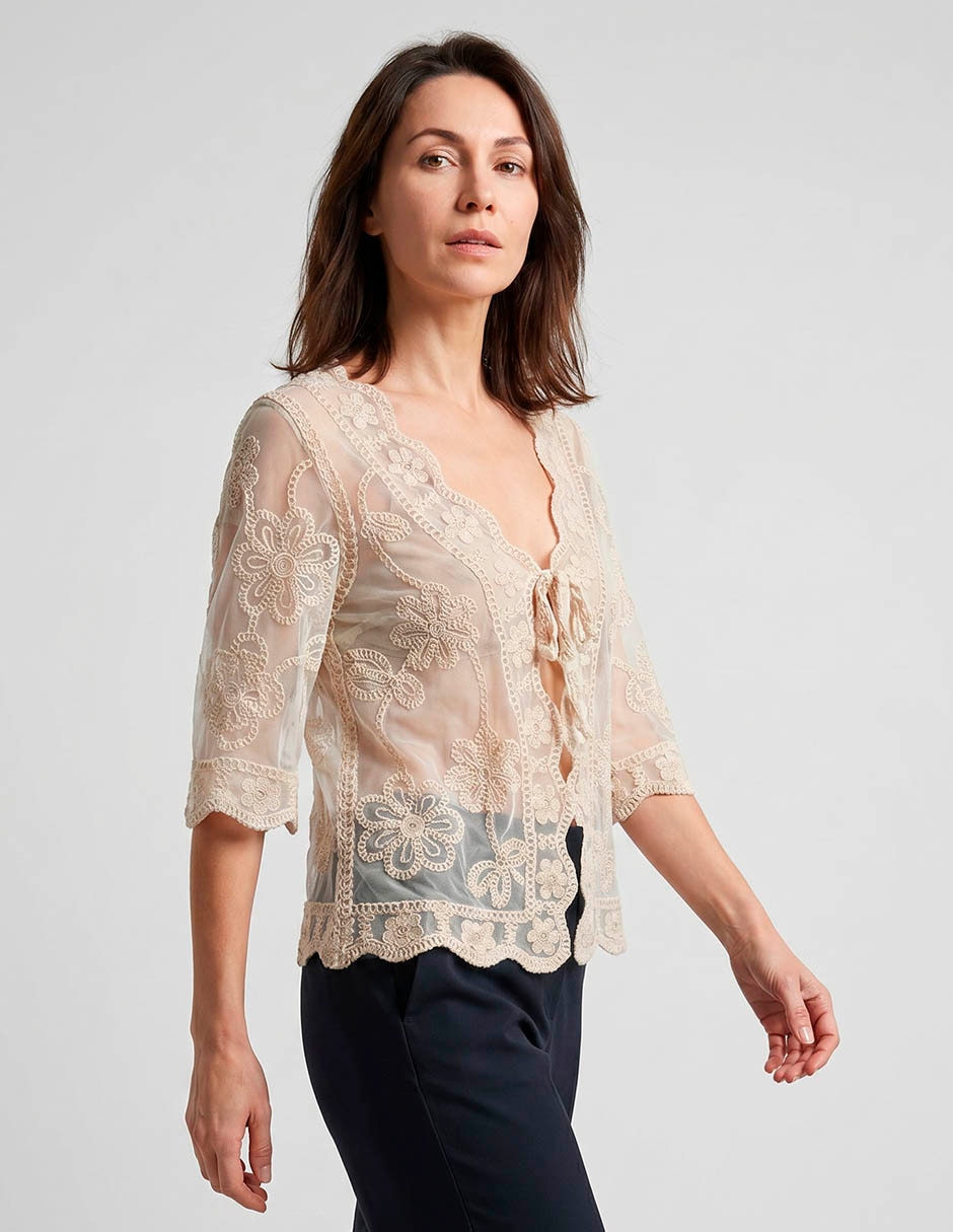 Suéter cuello chal para mujer