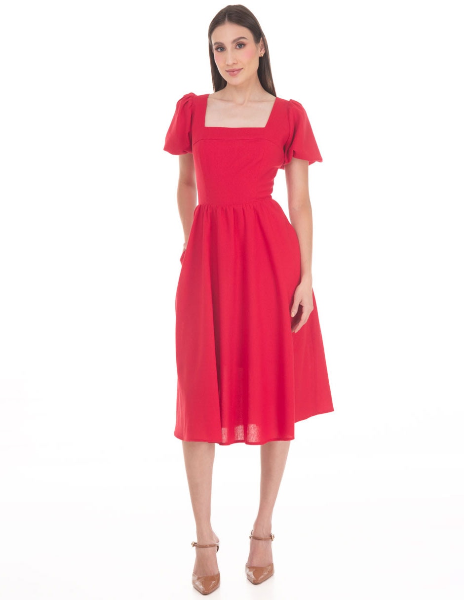 Vestido midi casual sarah bustani coleccion mayo para mujer