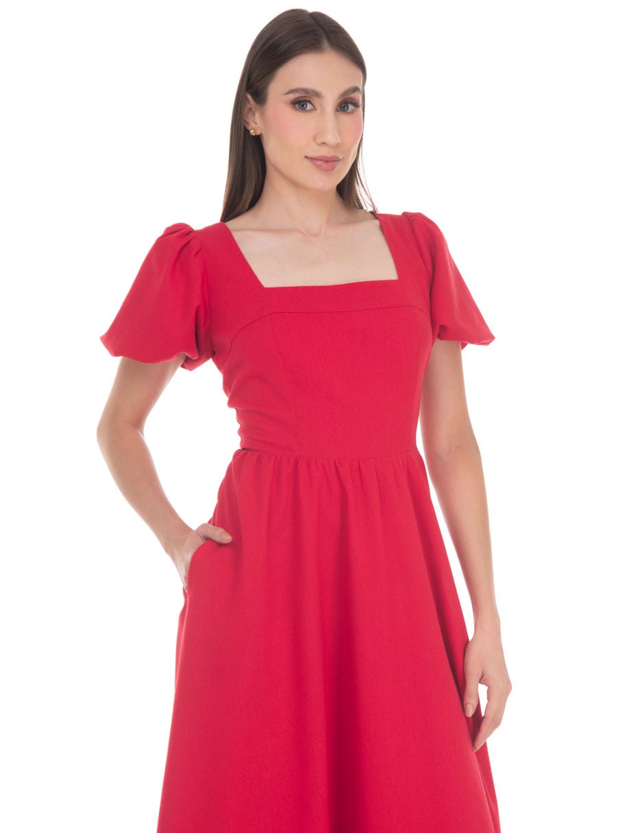 Vestido midi casual sarah bustani coleccion mayo para mujer