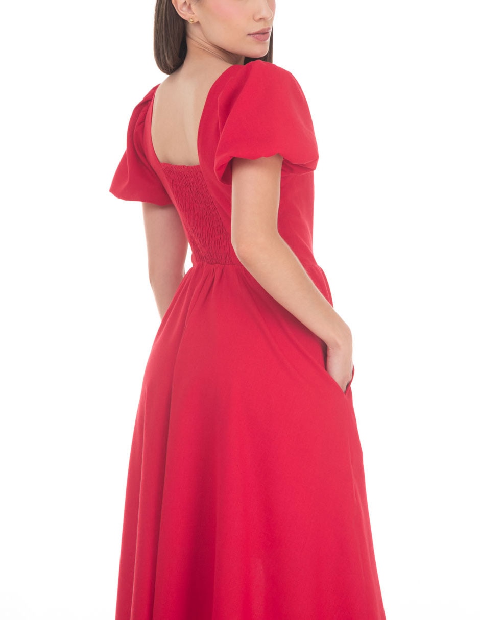 Vestido midi casual sarah bustani coleccion mayo para mujer